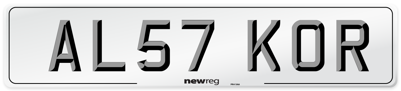 AL57 KOR Number Plate from New Reg